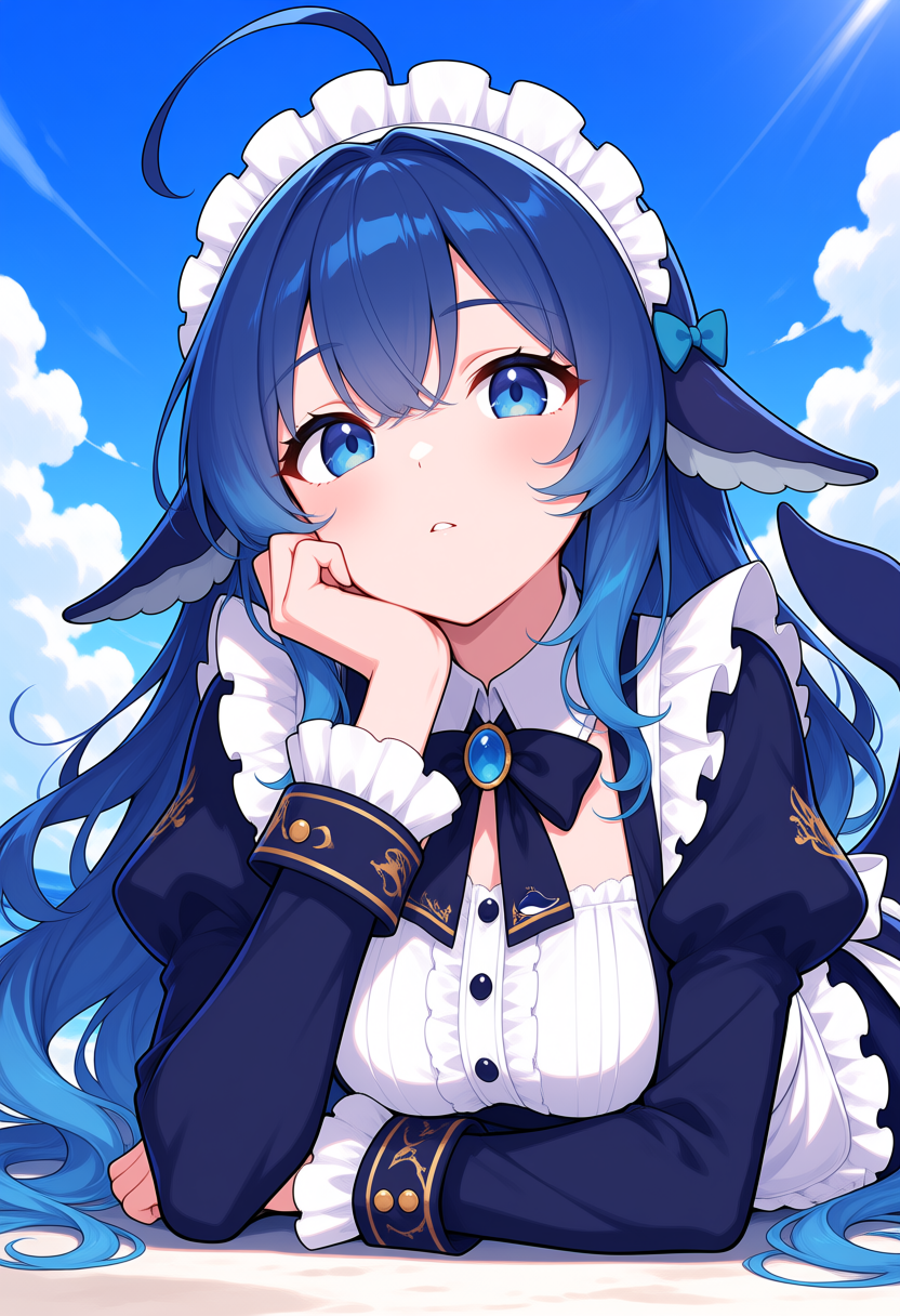 晕腮发呆的 DeepSeek 娘