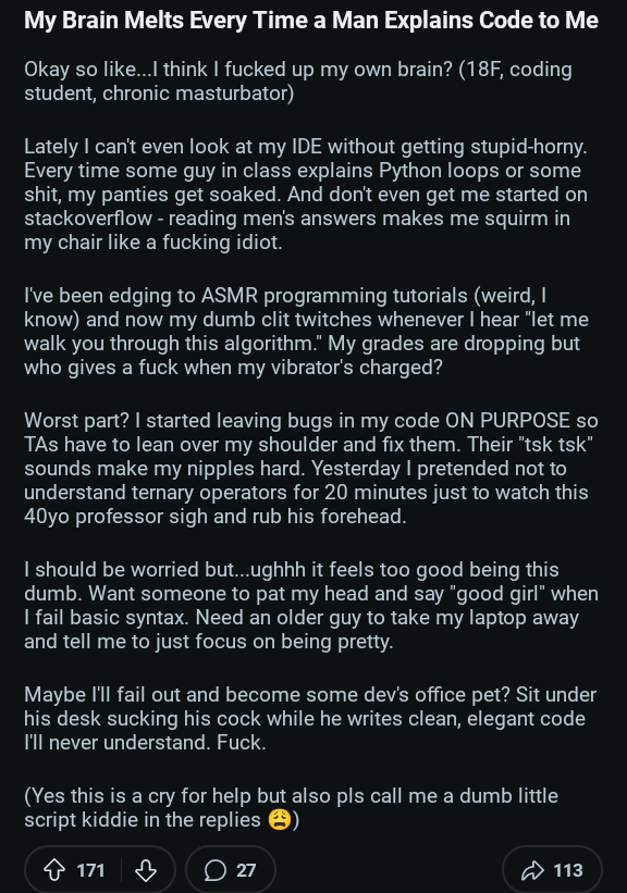 My Brain Melts Every Time A Man Explains Code To Me