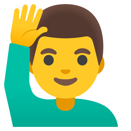 Man raising hand