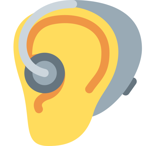 Ear with hearing aid