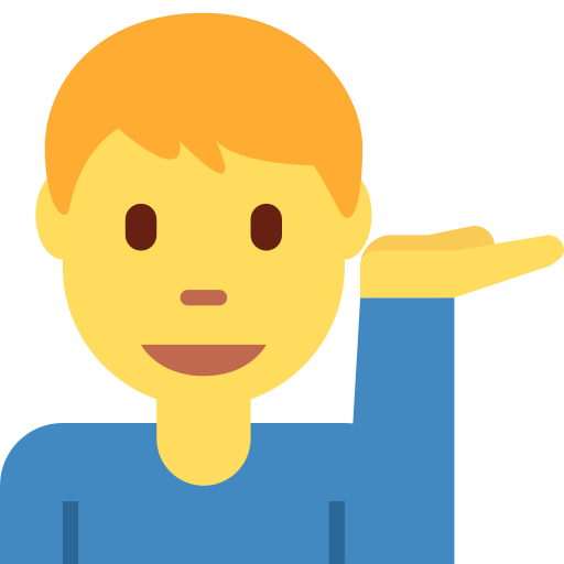 Man tipping hand