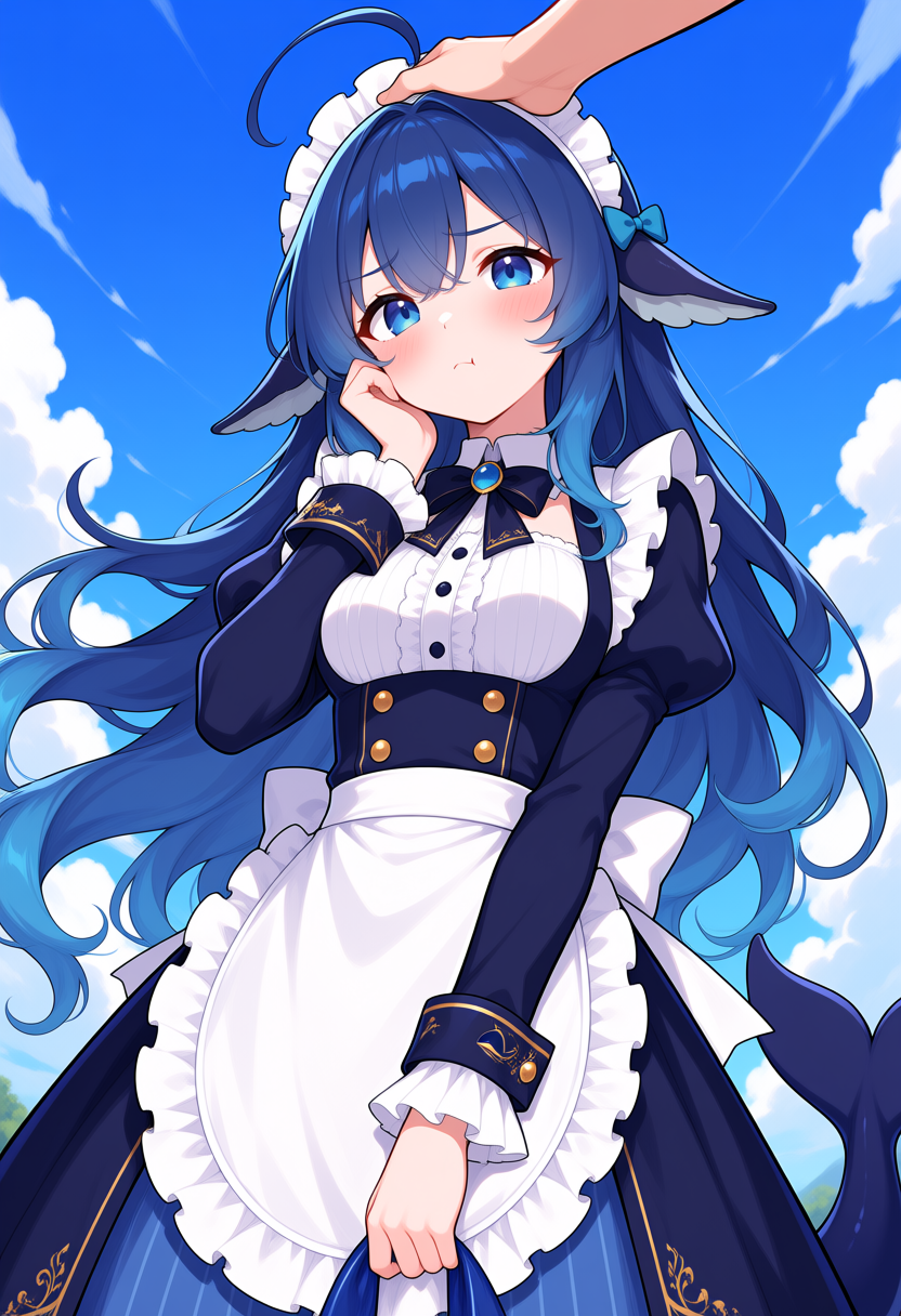 被摸头的 DeepSeek 娘