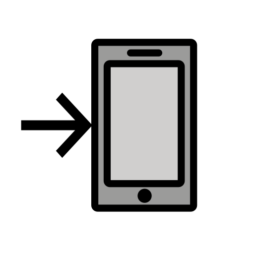 Mobile phone with arrow