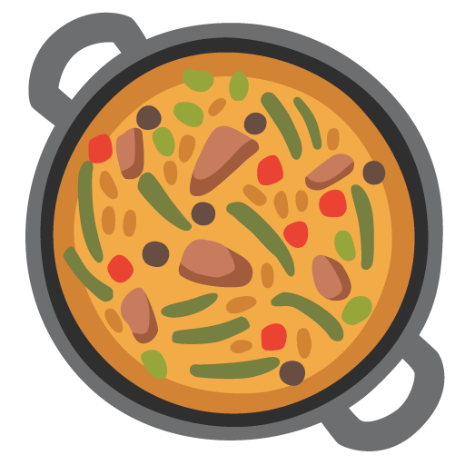 Shallow pan of food
