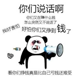 你们说话啊你们又在赚什么钱怎么突然又不说话了我好害怕好怕你们又挣到钱了看你们挣钱真是比自己亏钱还难受
