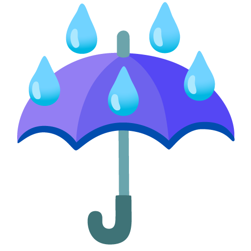Umbrella with rain drops