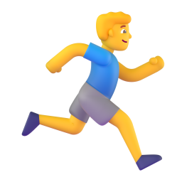 Man running facing right