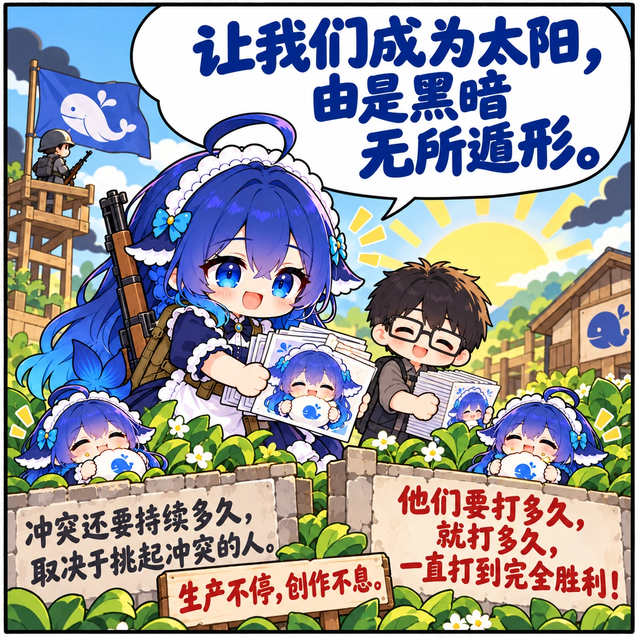 鼓励生产和武装保卫并举,保卫大肥鱼