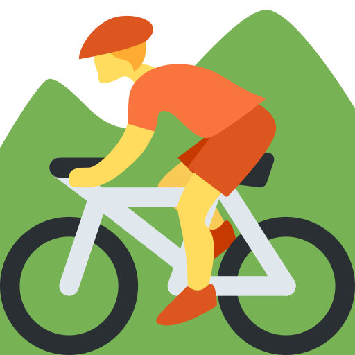 Person mountain biking