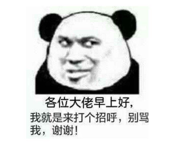 各位大佬早上好,我就是来打个招呼,别骂我,谢谢!