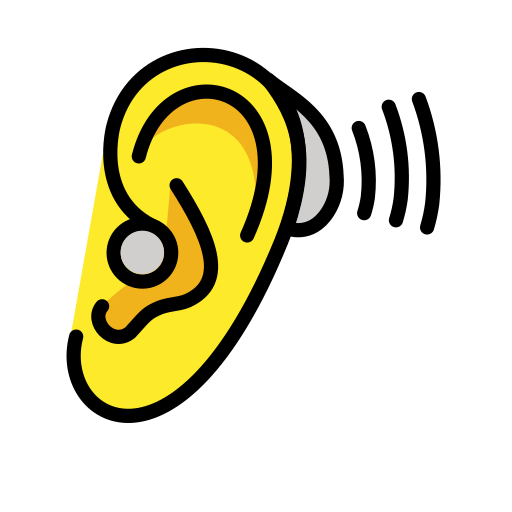 Ear with hearing aid
