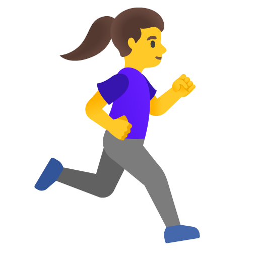 Woman running facing right