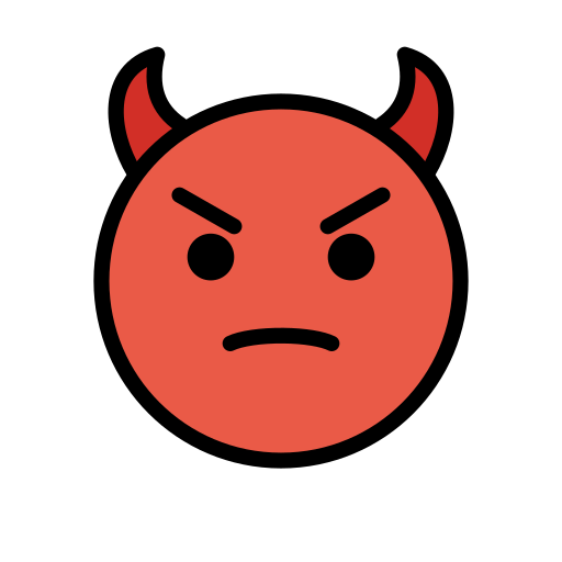Angry face with horns