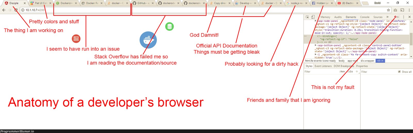 The anatomy of a developer's browser