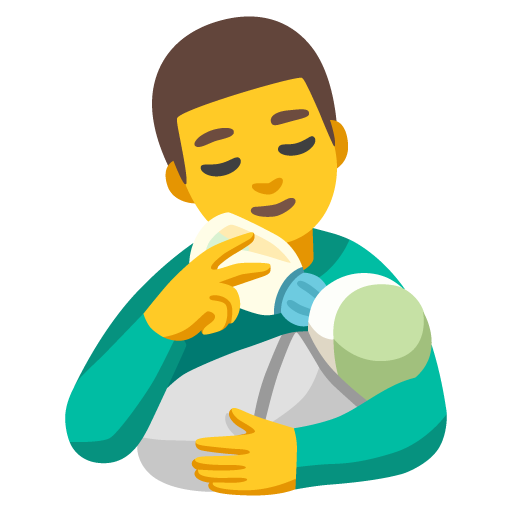 Man feeding baby