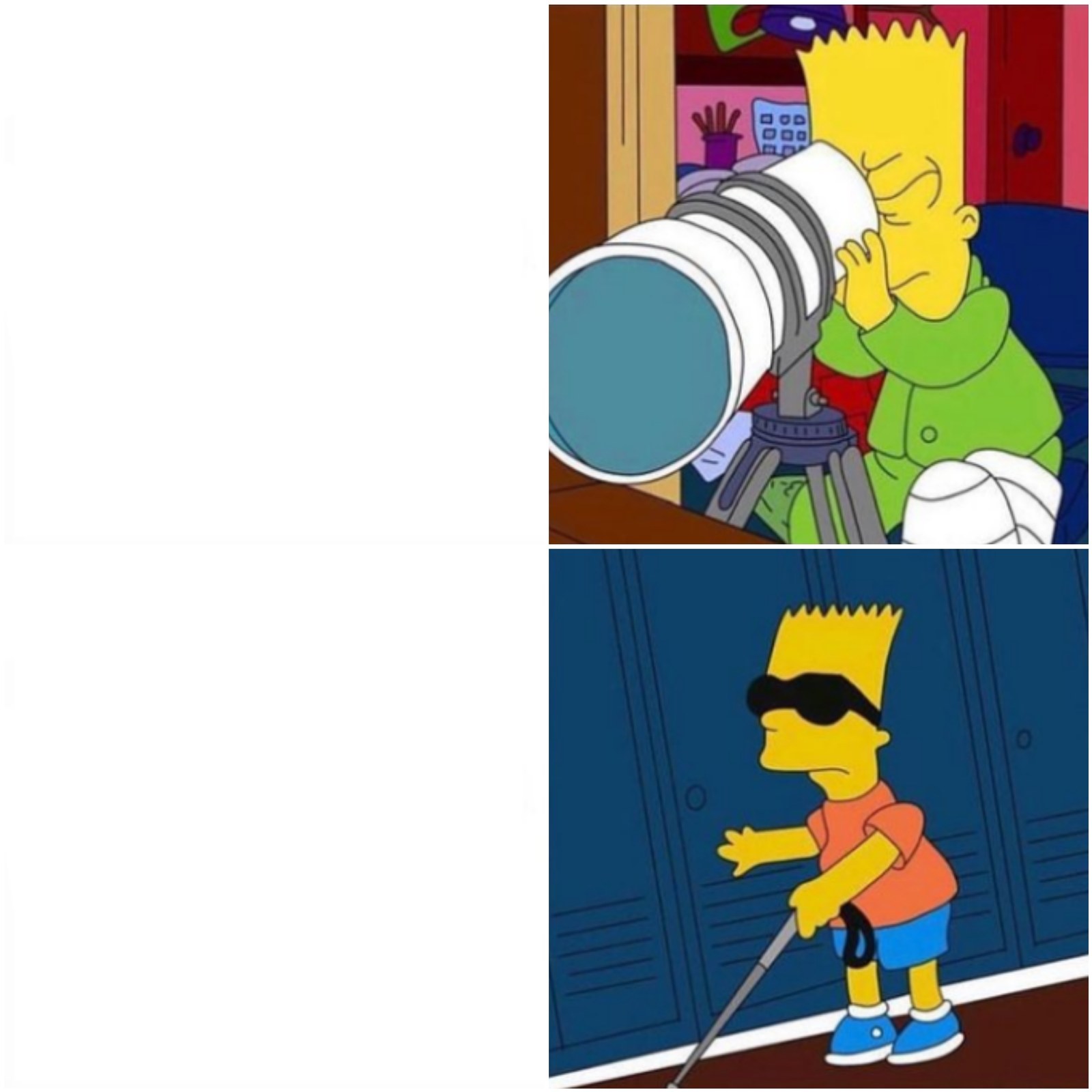 Blind Bart Telescope Binoculars Searching