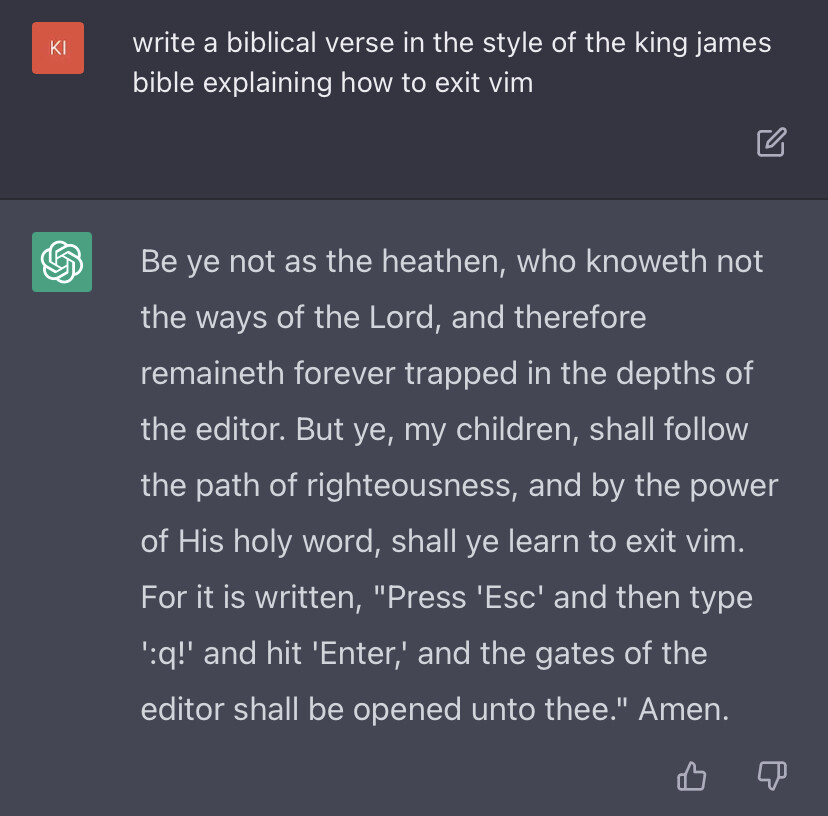 The Holy Scripture Of Vim Exodus