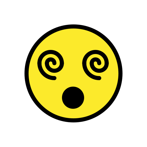 Face with spiral eyes