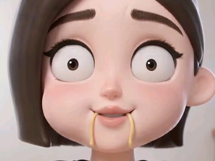 豆包吃面痛苦表情