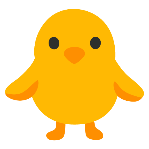 Front-facing baby chick