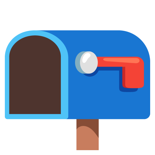Open mailbox with lowered flag