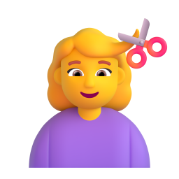 Woman getting haircut
