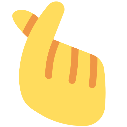 Hand with index finger and thumb crossed