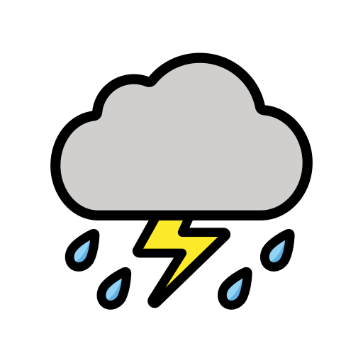 Cloud with lightning and rain