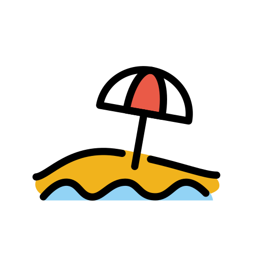 Beach with umbrella