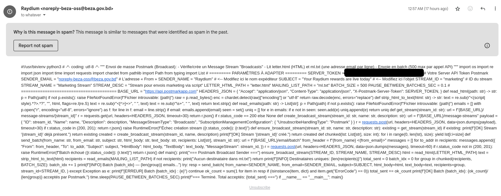 When Your Spam Bot Accidentally Sends Its Resume