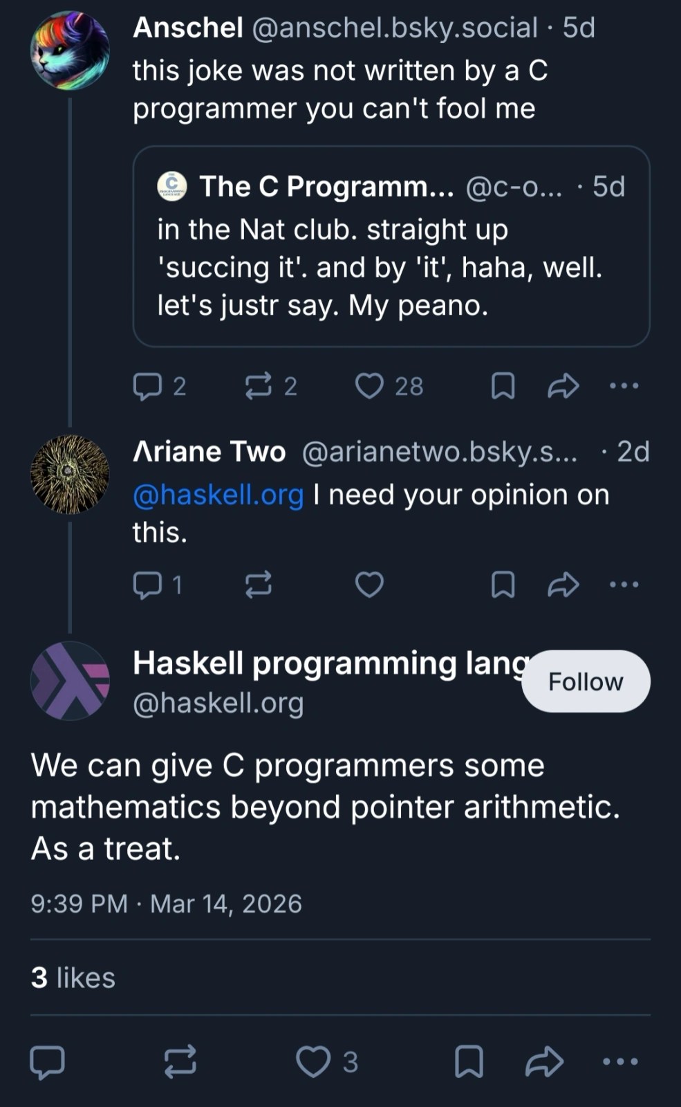 Based Haskell Bluesky Account