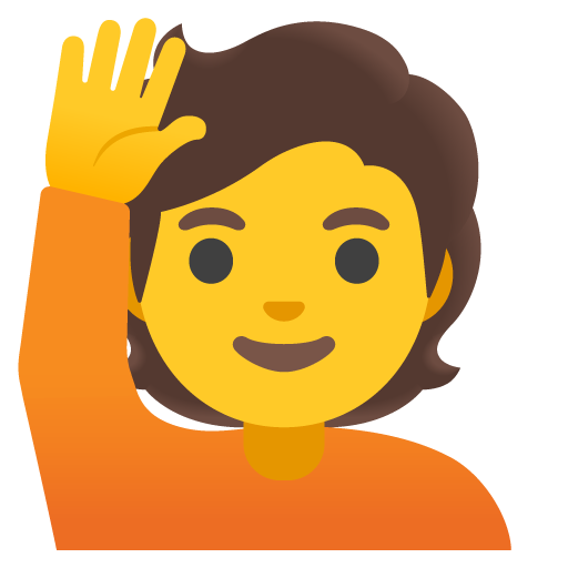 Person raising hand