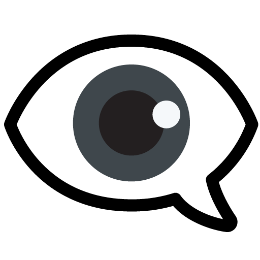Eye in speech bubble