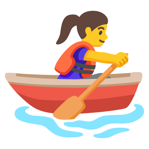 Woman rowing boat