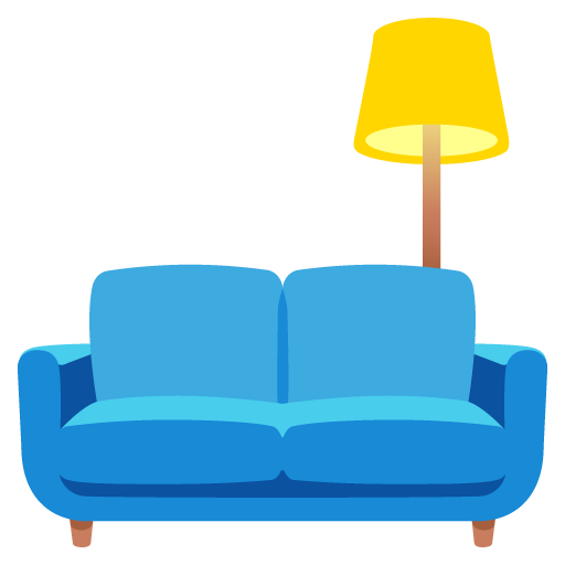 Couch and lamp