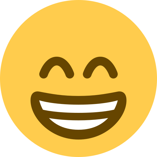 Beaming face with smiling eyes