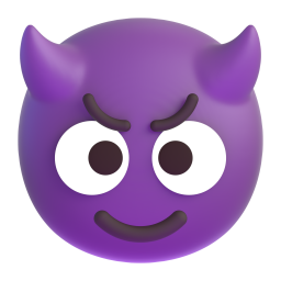 Smiling face with horns