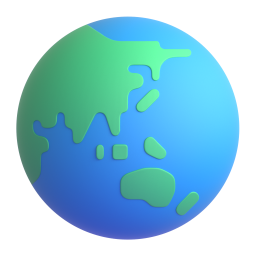 Globe showing Asia-Australia