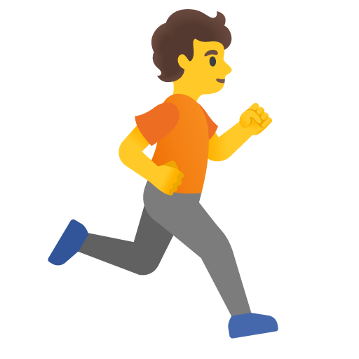 Person running facing right