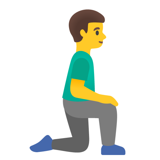 Man kneeling facing right
