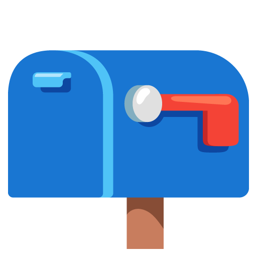 Closed mailbox with lowered flag