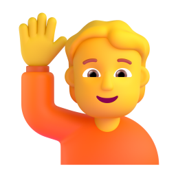 Person raising hand