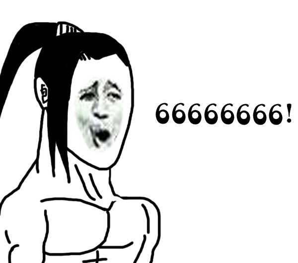 黑白线条画出的扎马尾肌肉男