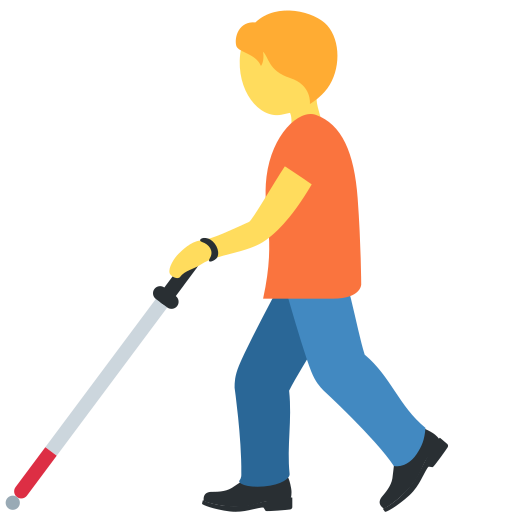 Person with white cane