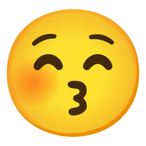Kissing face with closed eyes