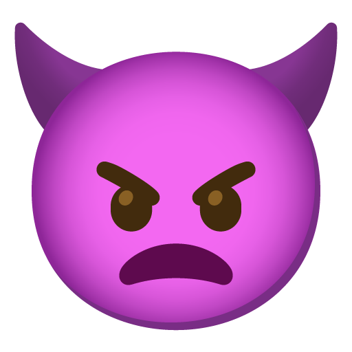 Angry face with horns