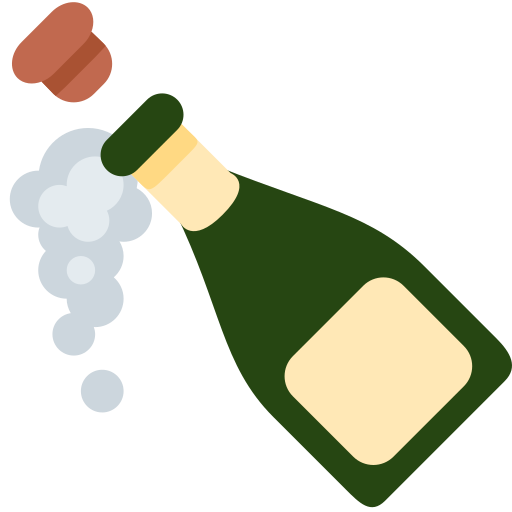 Bottle with popping cork
