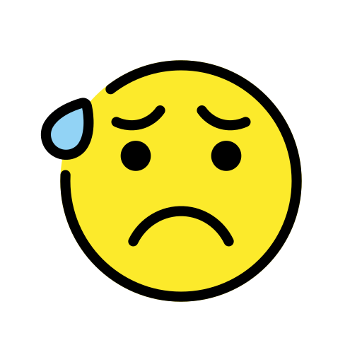 Anxious face with sweat