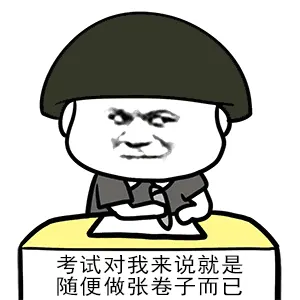 考试对我来说.就是随便做张卷子而已