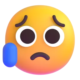 Sad but relieved face